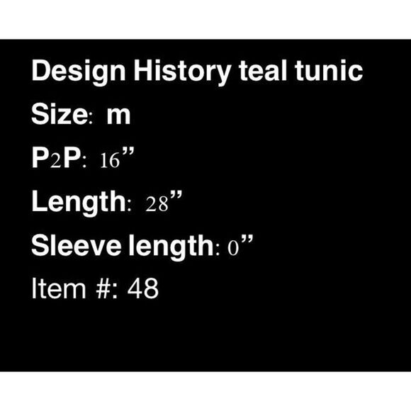 Design History Teal Tunic with silver beading- size M - Picture 6 of 6